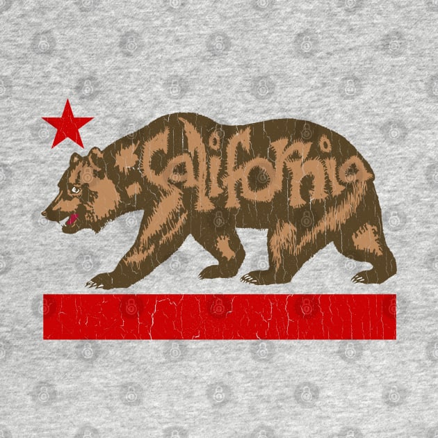 Big Fuzzy California Bear (vintage distressed look) by robotface